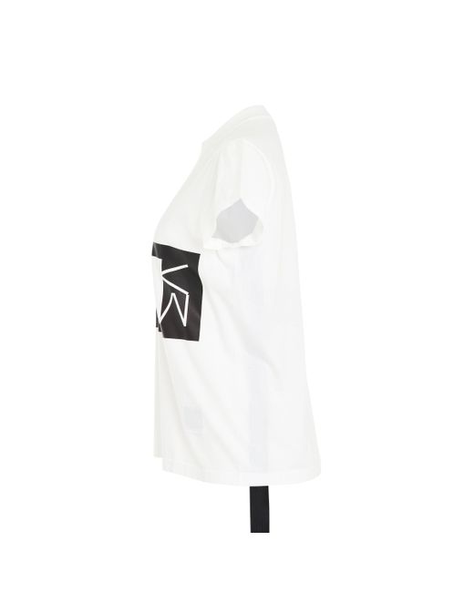 Rick Owens White 'Drk Logo Small Level T-Shirt, Round Neck, Short Sleeves, Milk/, 100% Cotton