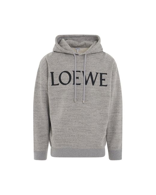 Loewe Gray 'Logo Oversized Hoodie, Melange, 100% Cotton, Size: Small for men