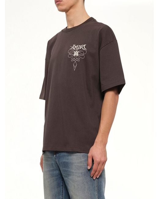 Amiri Brown Lasso Oversized T-Shirt for men