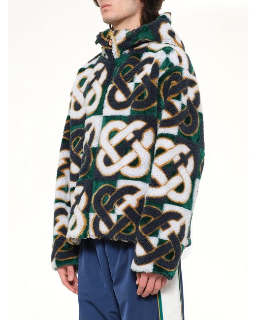 Casablanca Blue Fleece Monogram Jacket for men
