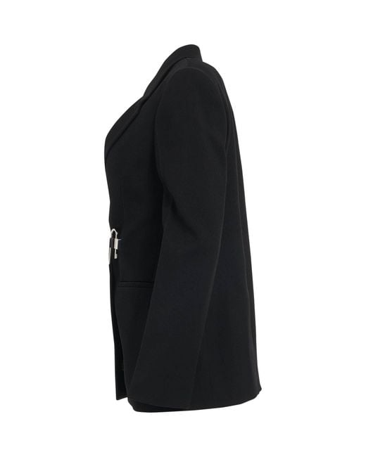 Givenchy Black Starchy Wool Tricotine Jacket