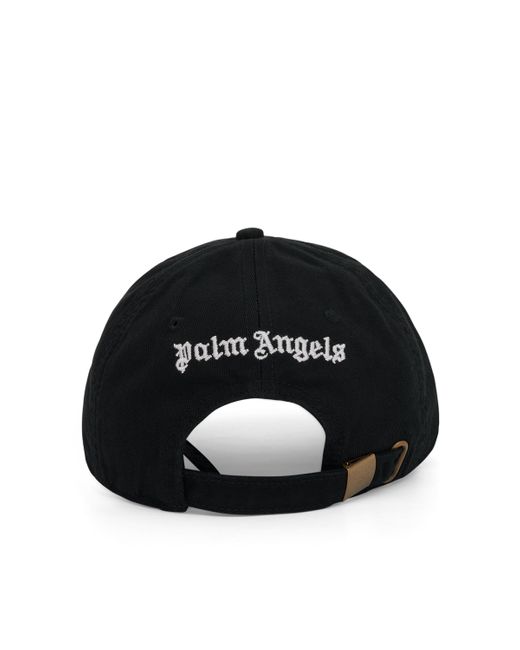 Palm Angels Black Monogram Cap, /, 100% Cotton for men