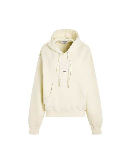 Off-White c/o Virgil Abloh White Off- 'Small Arrow Pearl Oversize Fit Hoodie, Long Sleeves, , 100% Cotton