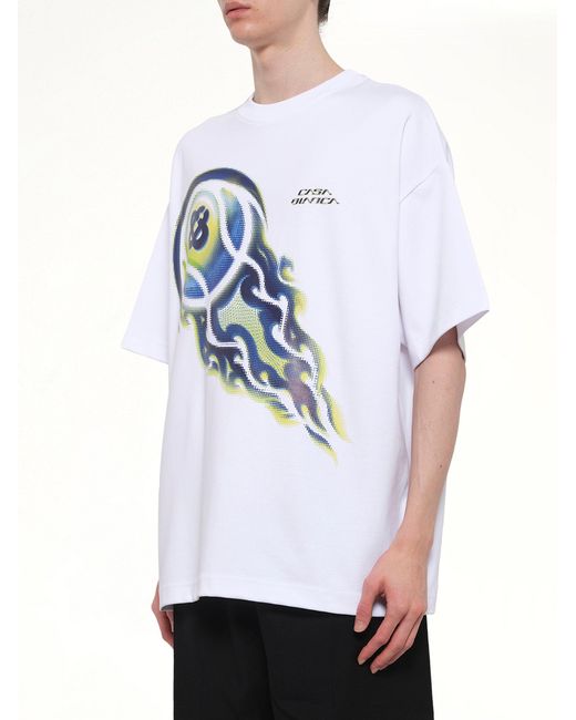 Casablanca White Flaming Tennis Ball Oversized T-Shirt for men