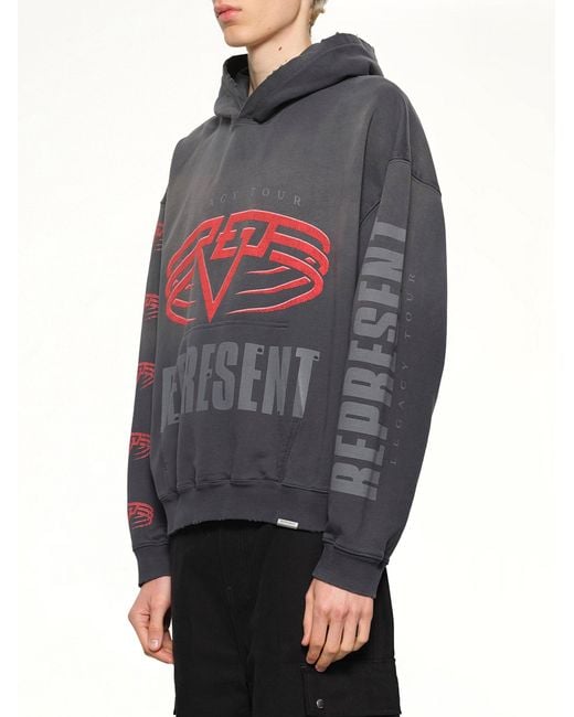 Represent Gray Reversible Living Legacy Falcon Hoodie for men