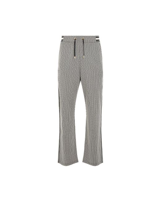 Balmain Gray Monogram Jacquard Pyjama Pants, Ivory/, 100% Polyester, Size: Medium for men