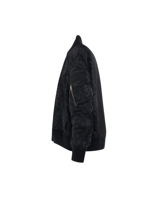 Sacai Black Eric Haze Bandana Print Blouson Bomber Jacket, Long Sleeves, , 100% Cupro for men