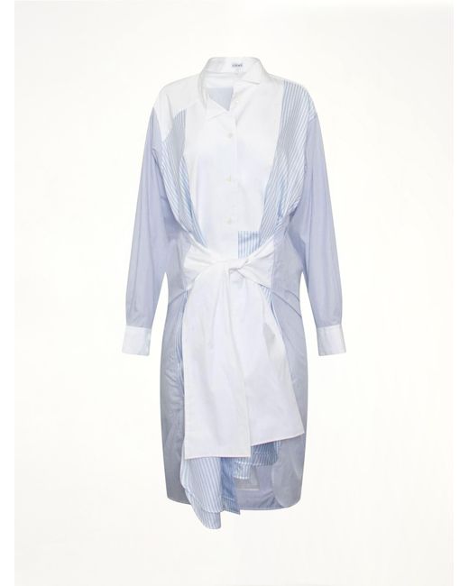 Loewe White Stripe Shirtdress, 100% Cotton