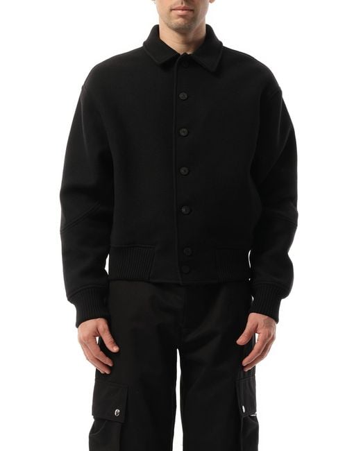 Jacquemus Black Le Bomber Feltro Jacket, Long Sleeves, 100% Virgin Wool for men