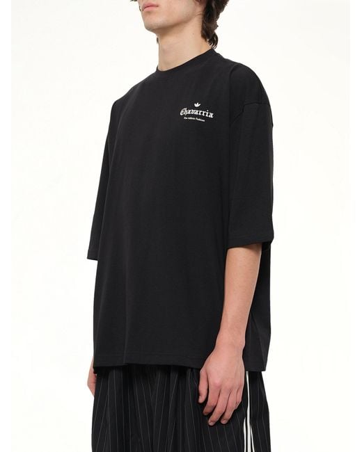 Willy Chavarria Black Adidas X Wc Logo Ss T-Shirt for men