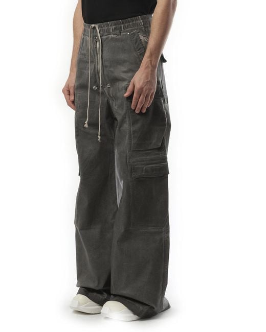 Rick Owens Black Double Cargo Jumbo Belas, 100% Cotton, Size: Small for men