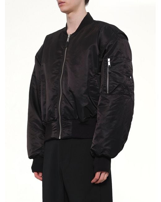 Entire studios Black Cropped Broad Bomber for men