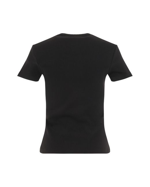 Off-White c/o Virgil Abloh Black Off- Off Stamp Rib Basic T-Shirt, Round Neck, Short Sleeves, , 100% Cotton
