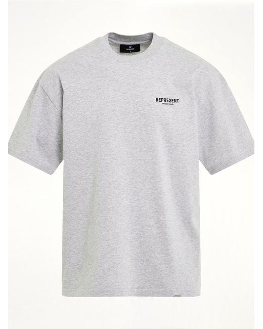 Represent White New Owners Club T-Shirt, Short Sleeves, 100% Cotton, Size: Small for men