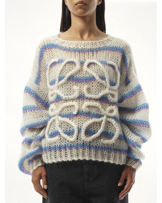 Loewe Gray Relaxed Fit Anagram Sweater, Size: Small