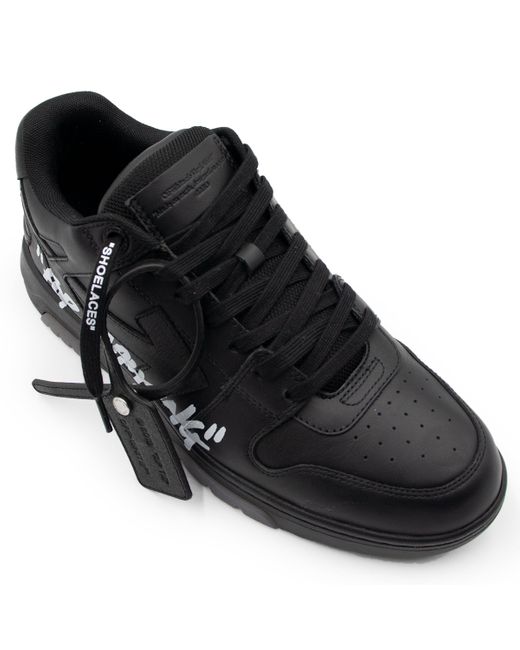 Off-White c/o Virgil Abloh Black Off- Out Of Office Sneakers "For Walking", /, 100% Leather for men