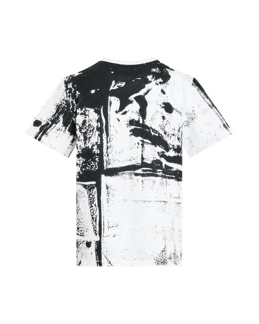 Alexander McQueen White Abstract Print T-Shirt, Short Sleeves, /, 100% Cotton, Size: Large for men