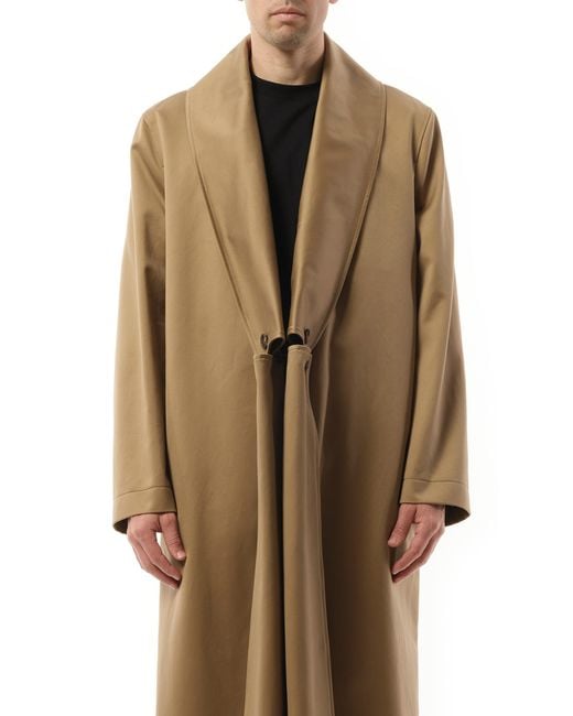 Loewe Brown Shawl Collar Coat, 100% Cotton for men