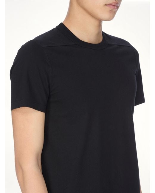 Rick Owens Black Short Level T, Short Sleeves, 100% Cotton, Size: Small for men