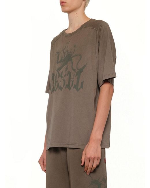DIESEL Gray T-Jussi-A T-Shirt for men