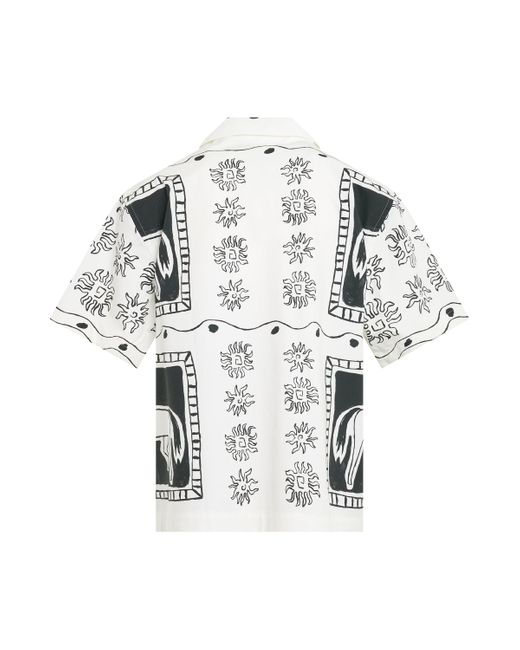 Jacquemus Metallic Jean Frise Horse Print Short Sleeve Shirt, /, 100% Cotton for men