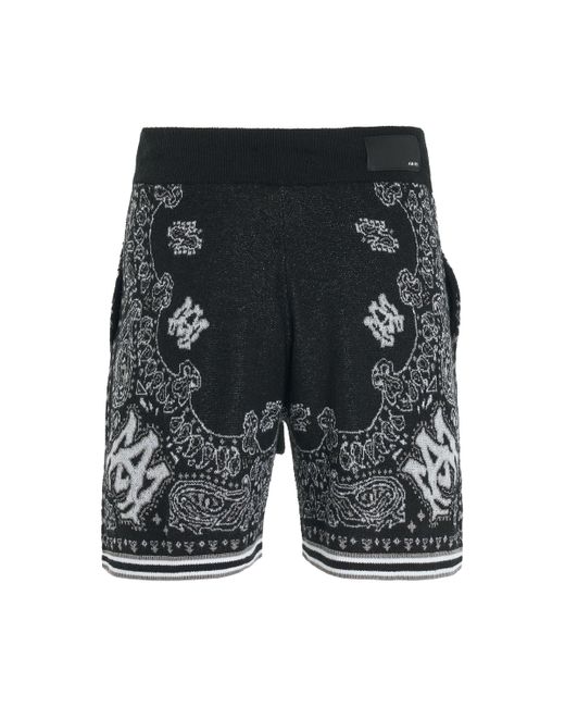 Amiri Black Bandana Shorts, , 100% Cotton, Size: Medium for men