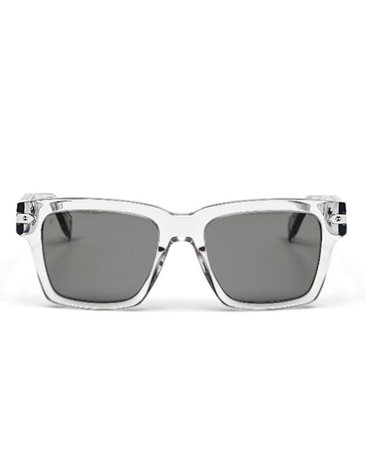 Hublot Gray Square Acetate Sunglasses With Solid Smoke Lens, 100% Acetate