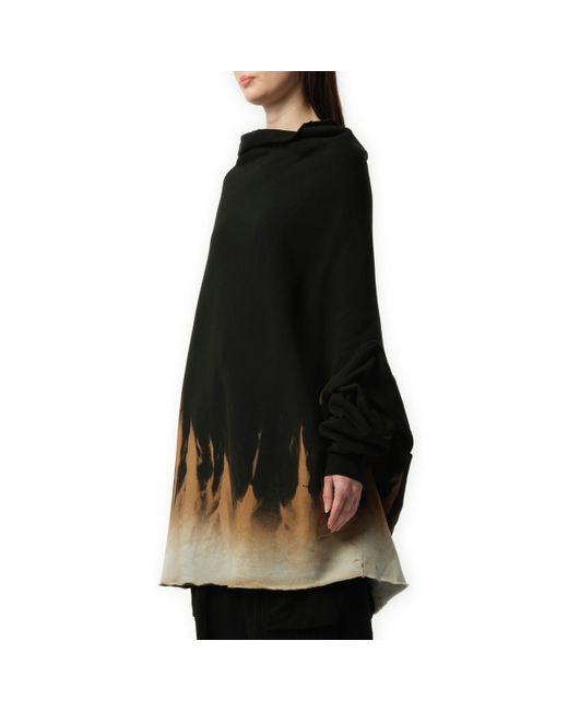 Rick Owens Black Shroud Sweatshirt, Long Sleeves, /Terra, 100% Cotton