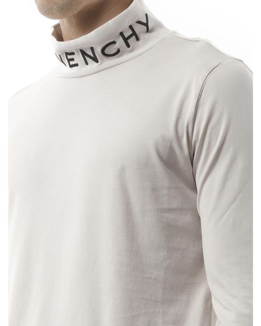Givenchy Gray Faded Logo Dyed Long Sleeve T-Shirt, 100% Cotton for men