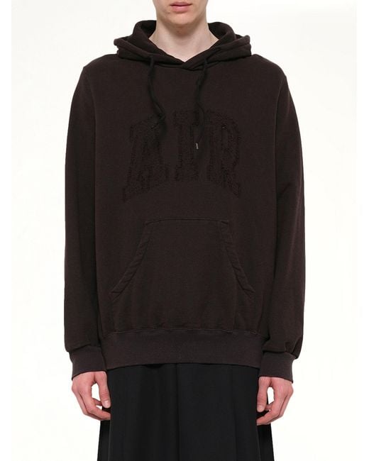 Doublet Black Threadless Air Embroidery Hoodie for men