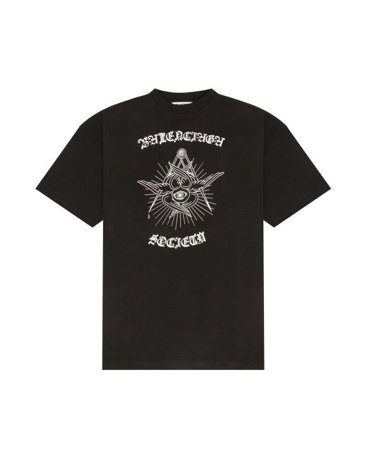 Balenciaga Cotton Gothic Logo Oversize T-shirt In Black - Lyst