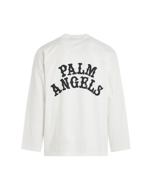 Palm Angels Blue 'Dice Game Long Sleeve Loose T-Shirt, Off, 100% Cotton, Size: Small for men