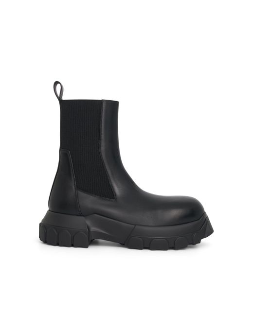 Rick Owens Black Washed Calf Beatle Bozo Tractor Boots, , 100% Calf Leather for men