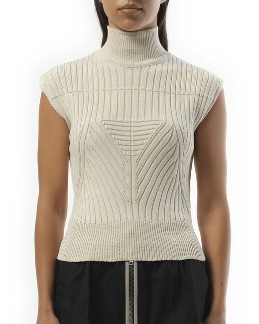 Rick Owens Multicolor Megarib Sleeveless Turtle, 100% Cotton, Size: Small