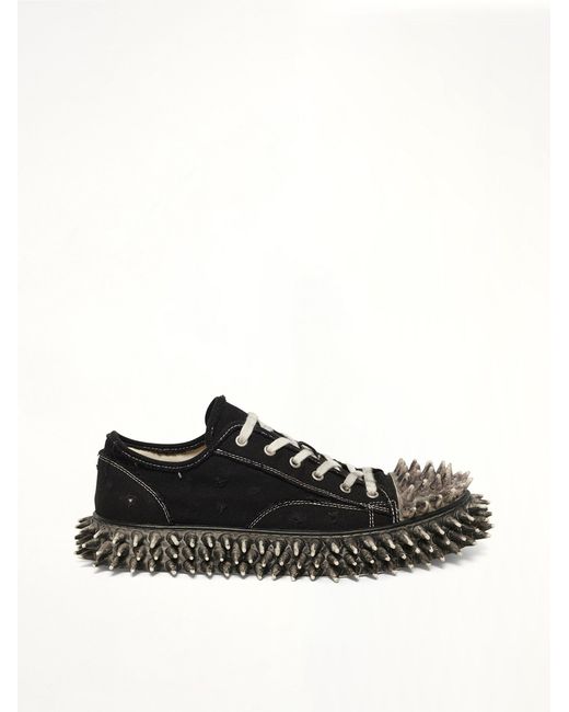 Doublet Black Dirty Spike Toe Cap Canvas Sneaker for men