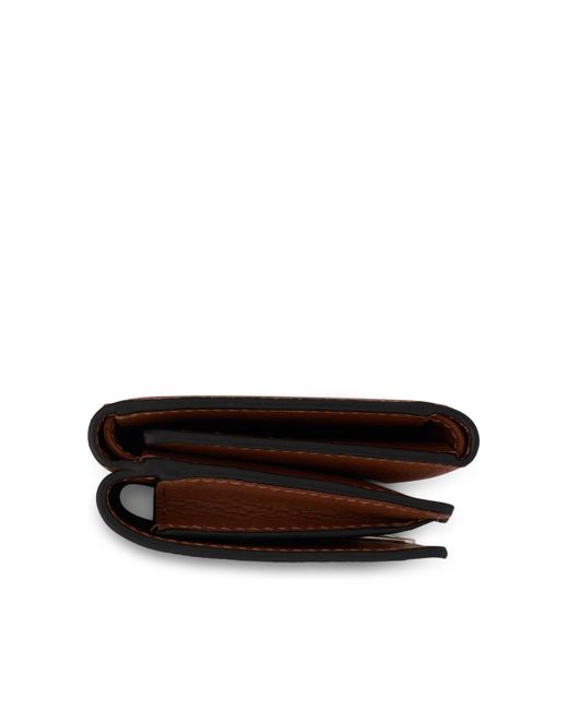 Loewe Brown Anagram Trifold Wallet Pebble Grain Calfskin, , 100% Leather