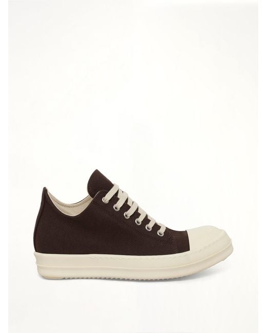 Rick Owens Brown 13Oz Overdyed Denim Low Sneaks