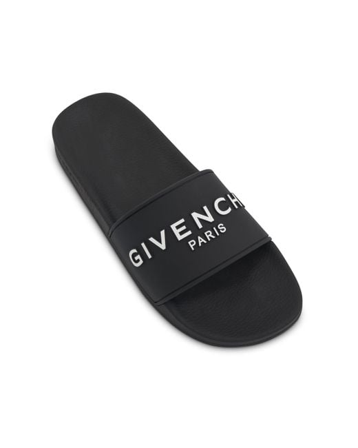 Givenchy Black Logo Flat Sandals, , 100% Polyurethane for men