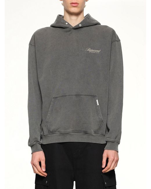 Represent Gray Owners Club Script Hoodie for men