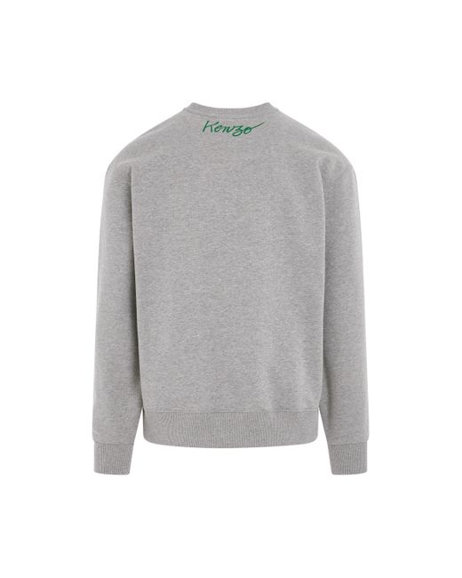 KENZO Gray 'With Love Classic Sweatshirt, Long Sleeves, Pearl, 100% Cotton, Size: Small for men