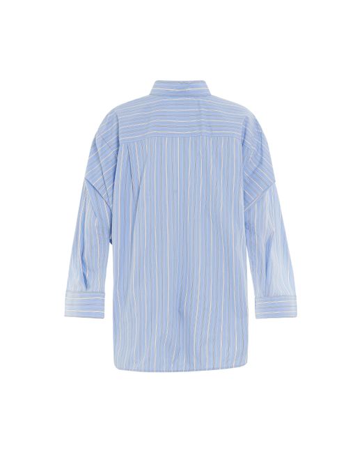 Balenciaga Blue Bb Corp Swing Twisted Shirt, Sky/, 100% Cotton