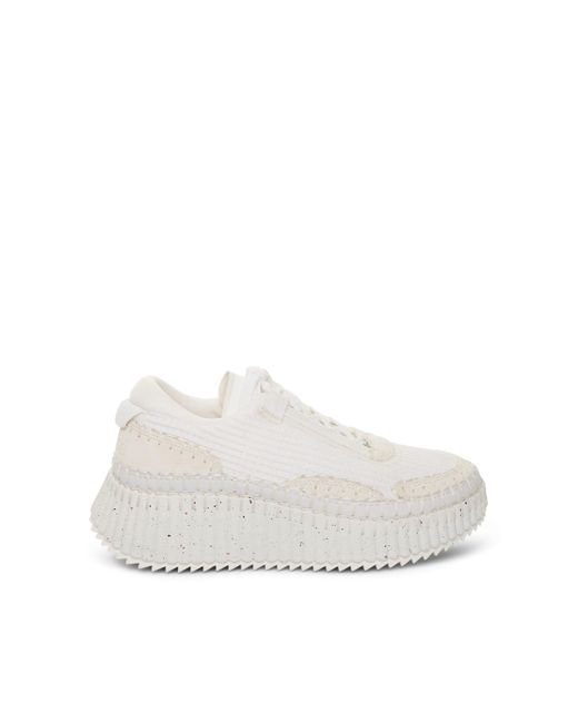 Chloé White Nama Lower Impact Mesh Sneakers, , 100% Recycled Polyester