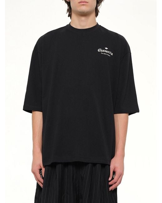 Willy Chavarria Black Adidas X Wc Logo Ss T-Shirt for men