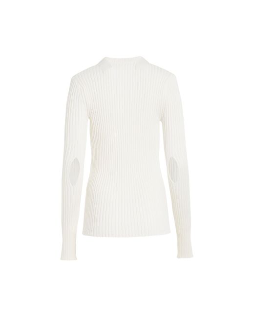 Helmut Lang White Strap Crew Neck, Long Sleeves, , 100% Cotton