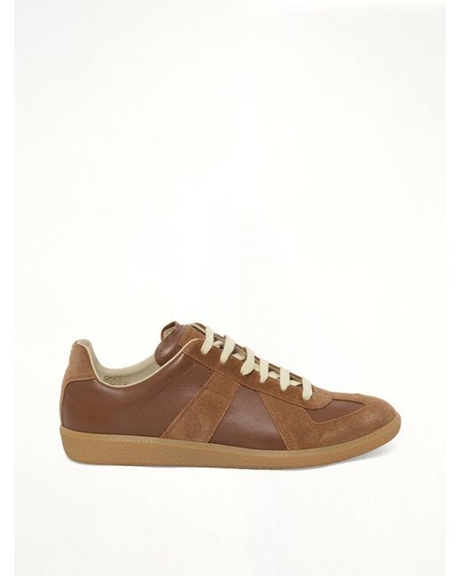 Maison Margiela Brown Replica Leather Sneaker for men