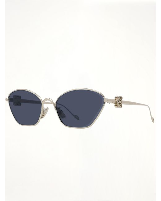 Loewe Blue Lw40115U 5732V Metal Sunglasses