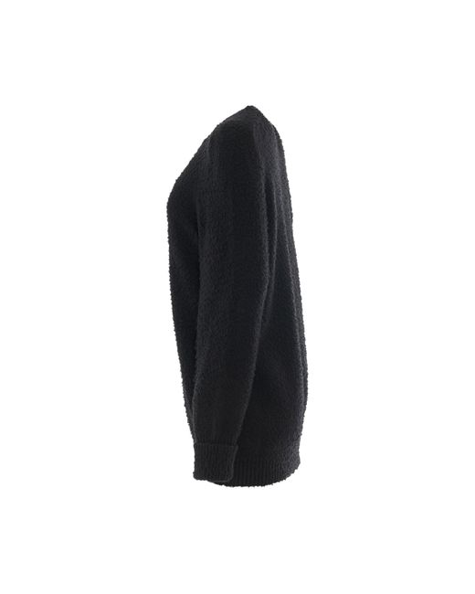 Maison Margiela Black Oversized Piled Knit Sweater, Long Sleeves, , 100% Cotton