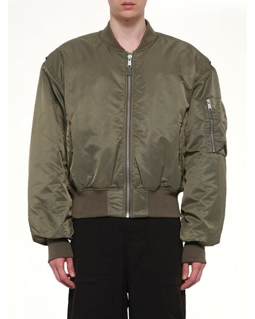 Entire studios Gray Cropped Broad Bomber for men