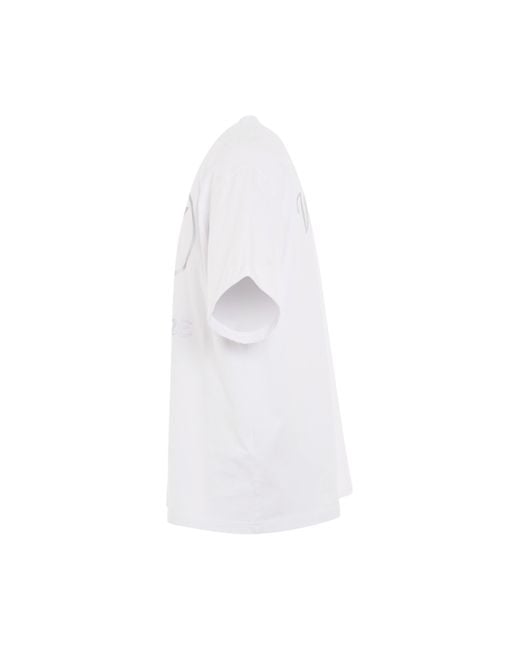 we11done White Classic Logo T-Shirt, Round Neck, Short Sleeves, , 100% Cotton, Size: Medium for men