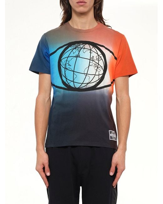 KENZO Blue Classic Crew T-Shirt for men